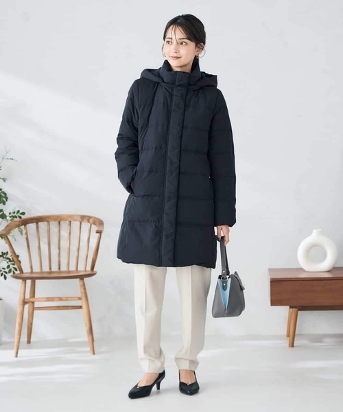 a.v.v(アーヴェヴェ)の「フーデッドロングダウンコート(ダウンジャケット/コート・レディース・ネイビー/ブラック/ベージュ・34/40/42/38/36)」の11枚目の写真