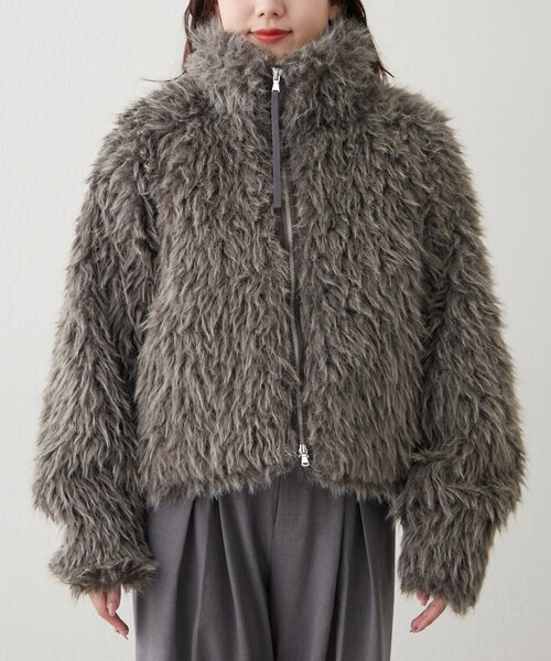 セール】【nane】【Suzuki セレクト】WZIPミックスファーブルゾン