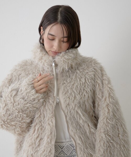 nane】【Suzuki セレクト】WZIPミックスファーブルゾン（ブルゾン