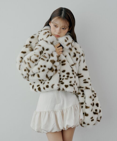 SALON by Chico】袖ボリュームアニマルファーショートコート（その他