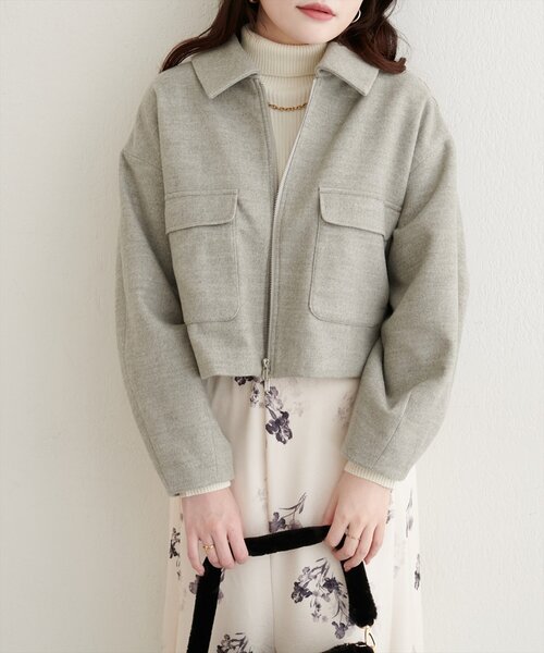 natural couture（ナチュラルクチュール）の「衿つきWzipジャケット（その他アウター・レディース・アイボリー/グレー/ブラウン・FREE）」の18枚目の写真