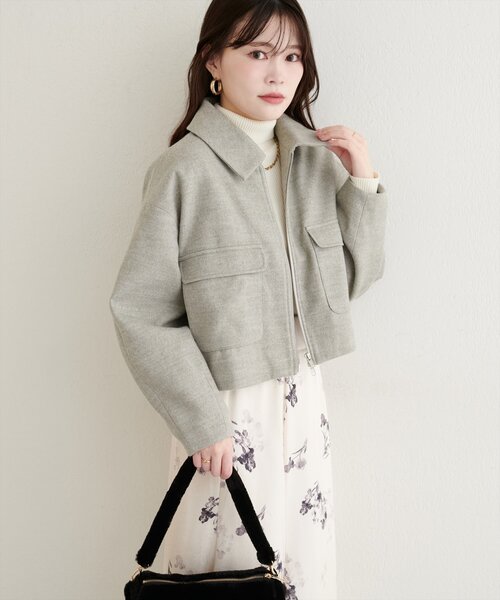 natural couture（ナチュラルクチュール）の「衿つきWzipジャケット（その他アウター・レディース・アイボリー/グレー/ブラウン・FREE）」の20枚目の写真