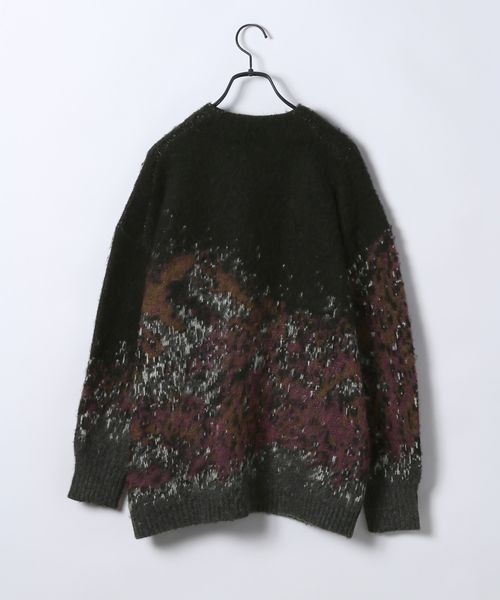 JEANASIS（ジーナシス）の「landscape ブラッシュVニットカーディガン/610574（カーディガン/ボレロ・レディース・ブラック系その他/グレー系その他/グリーン系その他・FREE）」の4枚目の写真