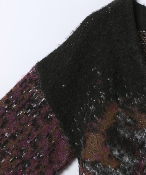 JEANASIS（ジーナシス）の「landscape ブラッシュVニットカーディガン/610574（カーディガン/ボレロ・レディース・ブラック系その他/グレー系その他/グリーン系その他・FREE）」の6枚目の写真
