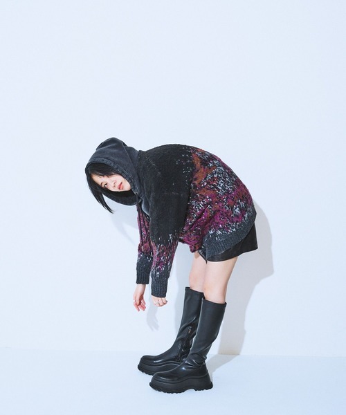 JEANASIS（ジーナシス）の「landscape ブラッシュVニットカーディガン/610574（カーディガン/ボレロ・レディース・ブラック系その他/グレー系その他/グリーン系その他・FREE）」の19枚目の写真