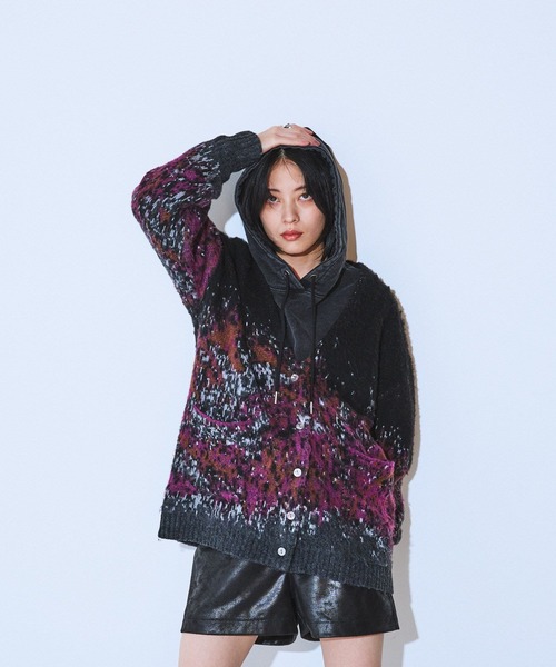 JEANASIS（ジーナシス）の「landscape ブラッシュVニットカーディガン/610574（カーディガン/ボレロ・レディース・ブラック系その他/グレー系その他/グリーン系その他・FREE）」の20枚目の写真