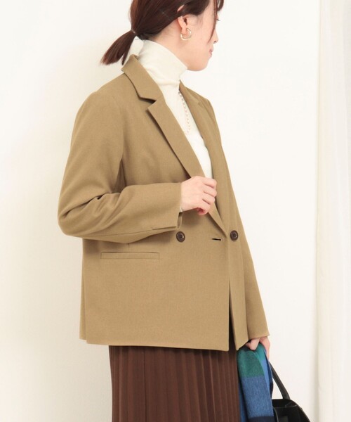 MICO COULIER（ミコクリエ）の「ウールライクテーラードジャケット（テーラードジャケット・レディース・ネイビー/キャメル・36/38）」の7枚目の写真