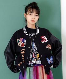 ScoLar（スカラー）の「153686：メルトン×合皮 異素材切替スタジャン（スタジャン）」