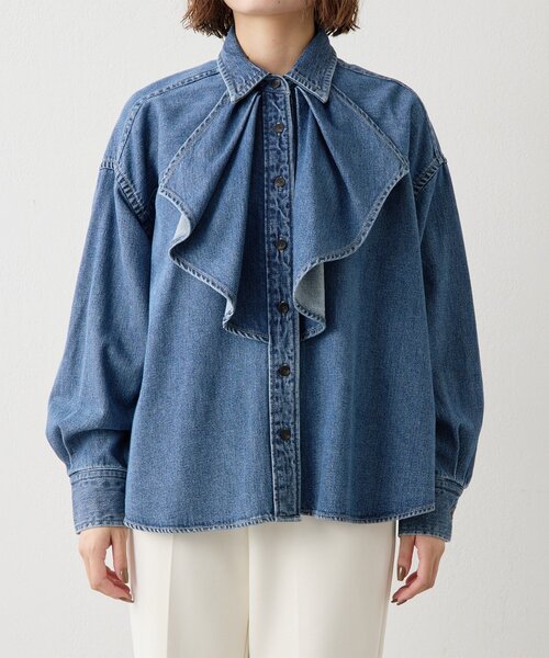 フリルデニムブラウス（シャツ/ブラウス）｜Whim Gazette（ウィム