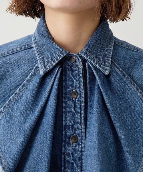 フリルデニムブラウス（シャツ/ブラウス）｜Whim Gazette（ウィム