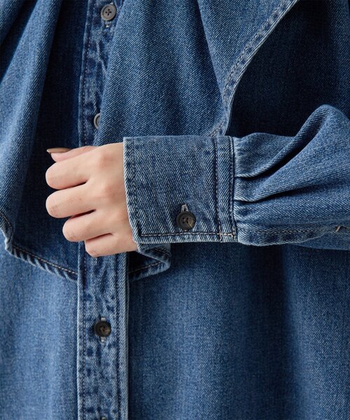 フリルデニムブラウス（シャツ/ブラウス）｜Whim Gazette（ウィム