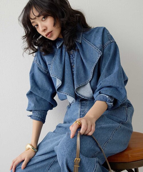 フリルデニムブラウス（シャツ/ブラウス）｜Whim Gazette（ウィム
