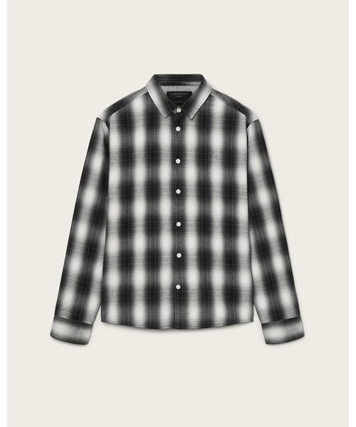 ALLSAINTS（オールセインツ）の「HOLBORN RAMSKULL CHECK SHIRT | HOLBORN ラムスカル チェック シャツ（シャツ/ブラウス・メンズ・ブラック×ホワイト・XS/S/M/L）」の8枚目の写真
