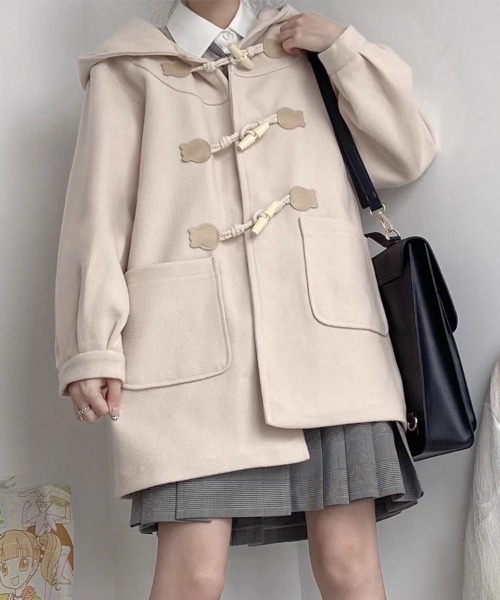 SallyLunn(サリーラン)の「ミドル丈ダッフルコート(ダッフルコート・レディース・ブラック/ベージュ・L/M)」の5枚目の写真