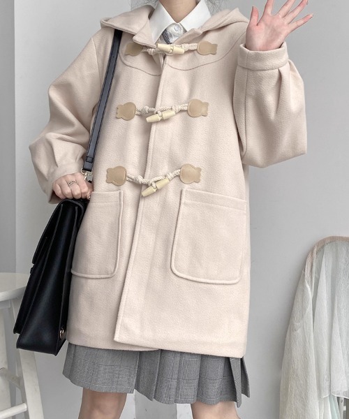 SallyLunn(サリーラン)の「ミドル丈ダッフルコート(ダッフルコート・レディース・ブラック/ベージュ・L/M)」の9枚目の写真