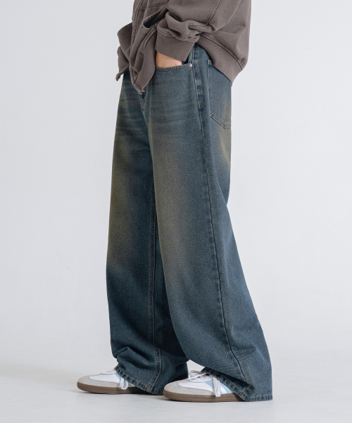 LEMAIN SECOND（リメインセカンド）の「ヴィンテージキャットウォッシュワイドデニムパンツ[サンドブルー]（デニムパンツ・レディース・その他・X-LARGE/X-SMALL/SMALL/MEDIUM/LARGE）」の6枚目の写真