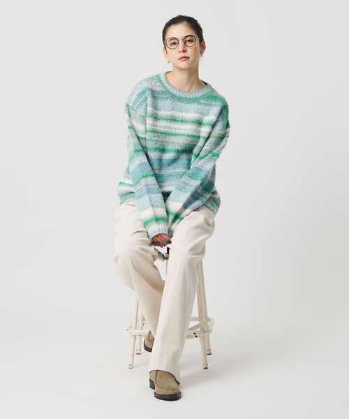 セール】マルチボーダー ニットプルオーバー（ニット/セーター