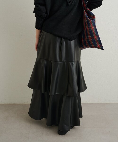 Omekashi（オメカシ）の「レザーティアードスカート（スカート・レディース・ブラック/ブラウン・36/38）」の8枚目の写真