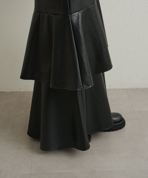 Omekashi（オメカシ）の「レザーティアードスカート（スカート・レディース・ブラック/ブラウン・36/38）」の9枚目の写真