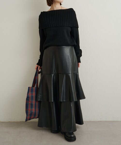 Omekashi（オメカシ）の「レザーティアードスカート（スカート・レディース・ブラック/ブラウン・36/38）」の11枚目の写真