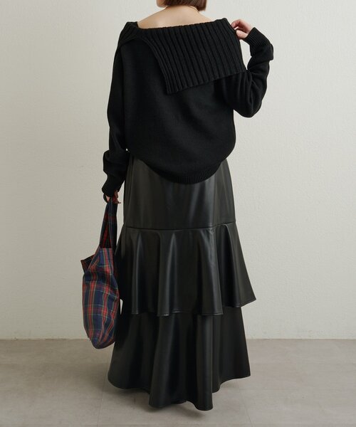 Omekashi（オメカシ）の「レザーティアードスカート（スカート・レディース・ブラック/ブラウン・36/38）」の13枚目の写真