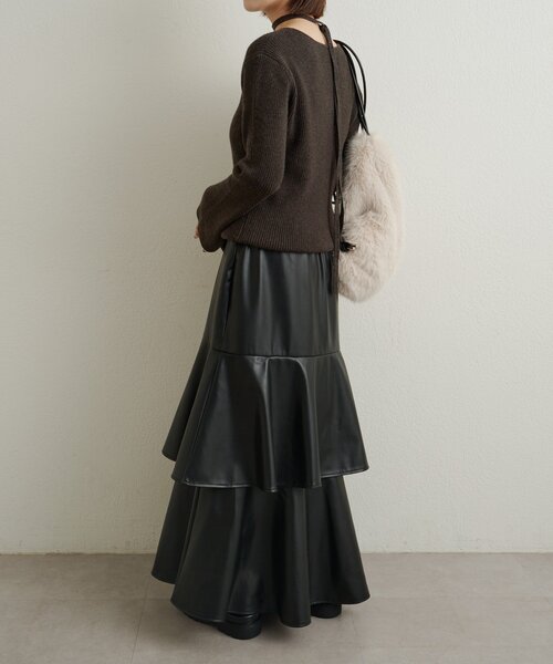 Omekashi（オメカシ）の「レザーティアードスカート（スカート・レディース・ブラック/ブラウン・36/38）」の15枚目の写真