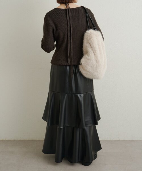 Omekashi（オメカシ）の「レザーティアードスカート（スカート・レディース・ブラック/ブラウン・36/38）」の16枚目の写真