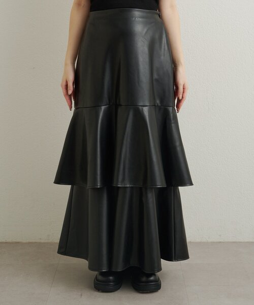Omekashi（オメカシ）の「レザーティアードスカート（スカート・レディース・ブラック/ブラウン・36/38）」の19枚目の写真