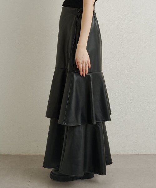 Omekashi（オメカシ）の「レザーティアードスカート（スカート・レディース・ブラック/ブラウン・36/38）」の20枚目の写真