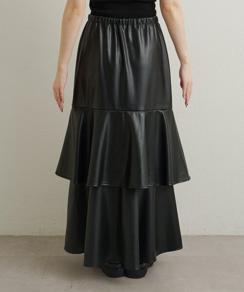 Omekashi（オメカシ）の「レザーティアードスカート（スカート・レディース・ブラック/ブラウン・36/38）」の21枚目の写真