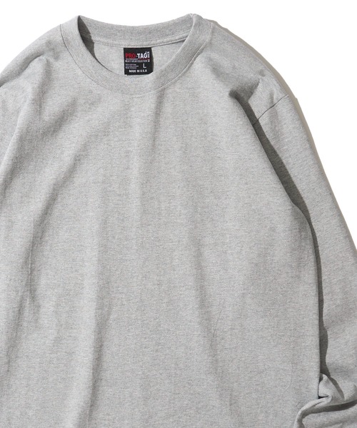 PRO・TAG(プロタグ)の「【PRO・TAG】PRO-TAG Long Sleeve heavy Tシャツ / ヘビーウェイト ロングスリーブTシャツ(Tシャツ/カットソー・メンズ・ホワイト/ネイビー/グレー/ブラック・MEDIUM/LARGE/X-LARGE/SMALL)」の3枚目の写真