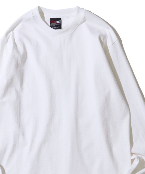 PRO・TAG(プロタグ)の「【PRO・TAG】PRO-TAG Long Sleeve heavy Tシャツ / ヘビーウェイト ロングスリーブTシャツ(Tシャツ/カットソー・メンズ・ホワイト/ネイビー/グレー/ブラック・MEDIUM/LARGE/X-LARGE/SMALL)」の1枚目の写真
