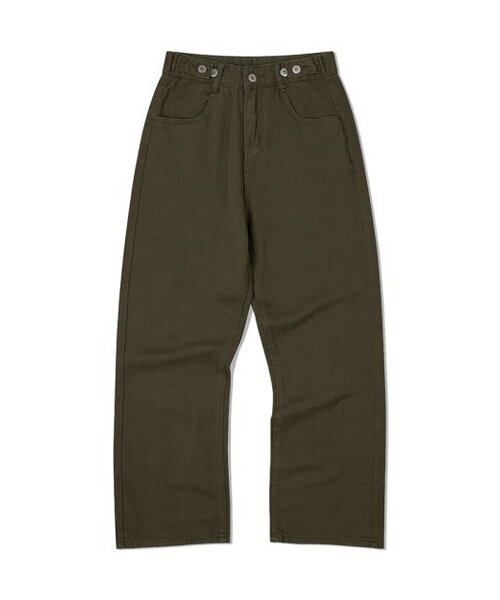 MOAA（モア）の「デイリー ルーズフィット コットン トラウザー (カーキ)（デニムパンツ・レディース・その他・SMALL/MEDIUM）」の2枚目の写真