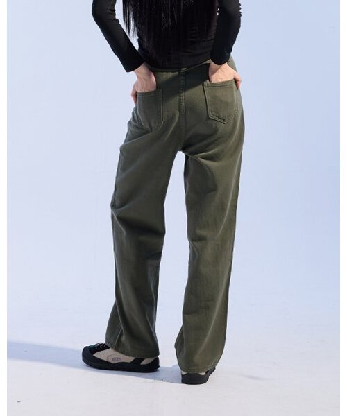 MOAA（モア）の「デイリー ルーズフィット コットン トラウザー (カーキ)（デニムパンツ・レディース・その他・SMALL/MEDIUM）」の6枚目の写真