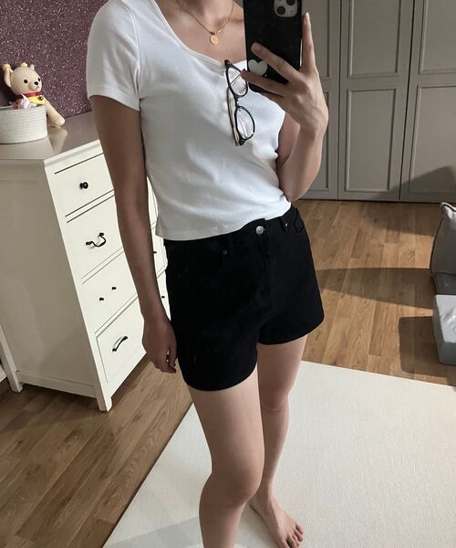 MUSINSA STANDARD WOMAN（ムシンサスタンダードウーマン）の「ウィメンズスリムスクエアネックTシャツ[ホワイト]（Tシャツ/カットソー・レディース・その他・SMALL/MEDIUM/LARGE/X-LARGE/X-SMALL）」の20枚目の写真