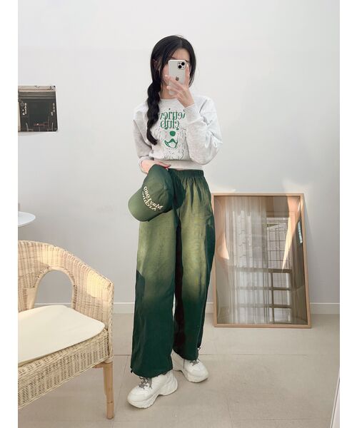 Retriever Club（レトリーバークラブ）の「LAUGHING RETRIEVER CROP CREWNECK [GREEN]（スウェット・レディース・その他・SMALL/MEDIUM）」の9枚目の写真