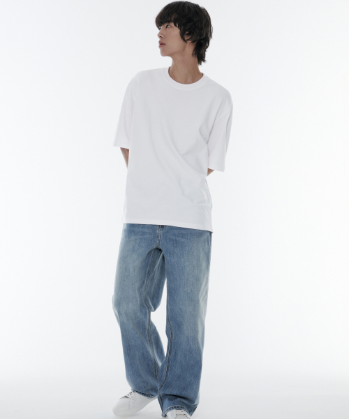 MUSINSA STANDARD（ムシンサスタンダード）の「[クールタンダード] ワイドデニムパンツ [ライトインディゴ]（デニムパンツ・メンズ・その他・40/38/42/36/34/32/30/31/33/26/27/28/29）」の9枚目の写真