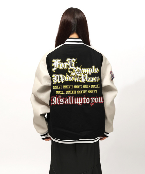 セール】MAJESTIC x EXAMPLE VARSITY JACKET（スタジャン）｜EXAMPLE
