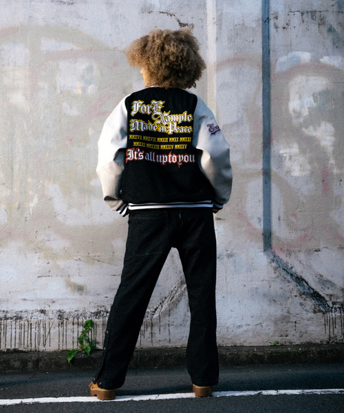 セール】MAJESTIC x EXAMPLE VARSITY JACKET（スタジャン）｜EXAMPLE