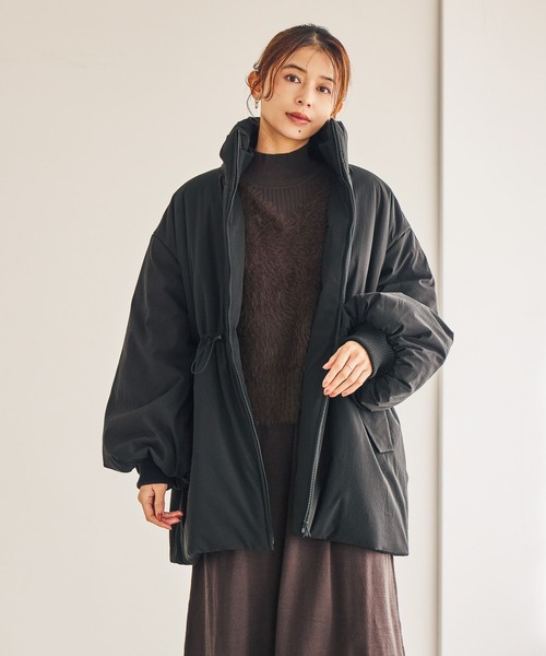 studio CLIP（スタディオクリップ）の「パディングドロストコート[プチサイズあり]（ダウンジャケット/コート・レディース・ブラック/アイボリー・FREE/PF）」の3枚目の写真