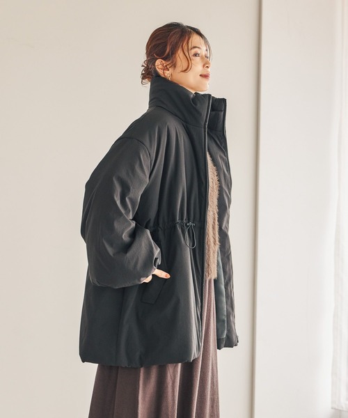 studio CLIP（スタディオクリップ）の「パディングドロストコート[プチサイズあり]（ダウンジャケット/コート・レディース・ブラック/アイボリー・FREE/PF）」の5枚目の写真