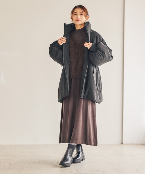 studio CLIP（スタディオクリップ）の「パディングドロストコート[プチサイズあり]（ダウンジャケット/コート・レディース・ブラック/アイボリー・FREE/PF）」の8枚目の写真