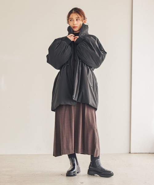 studio CLIP（スタディオクリップ）の「パディングドロストコート[プチサイズあり]（ダウンジャケット/コート・レディース・ブラック/アイボリー・FREE/PF）」の9枚目の写真