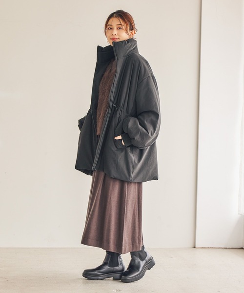 studio CLIP（スタディオクリップ）の「パディングドロストコート[プチサイズあり]（ダウンジャケット/コート・レディース・ブラック/アイボリー・FREE/PF）」の10枚目の写真