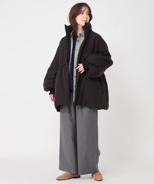 studio CLIP（スタディオクリップ）の「パディングドロストコート[プチサイズあり]（ダウンジャケット/コート・レディース・ブラック/アイボリー・FREE/PF）」の14枚目の写真