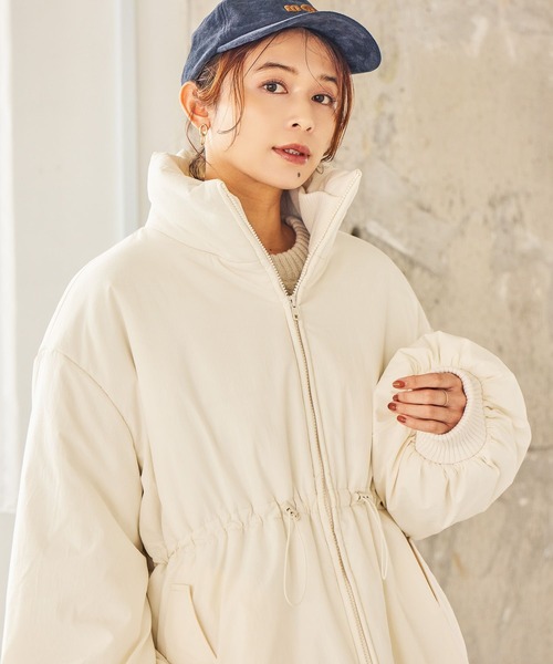 studio CLIP（スタディオクリップ）の「パディングドロストコート[プチサイズあり]（ダウンジャケット/コート・レディース・ブラック/アイボリー・FREE/PF）」の19枚目の写真