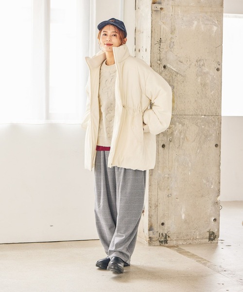 studio CLIP（スタディオクリップ）の「パディングドロストコート[プチサイズあり]（ダウンジャケット/コート・レディース・ブラック/アイボリー・FREE/PF）」の22枚目の写真