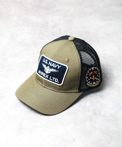 AVIREX（アヴィレックス）の「【78】【AVIREX】U.S NAVY MESH CAP（キャップ・メンズ・カーキ/サックスブルー/インディゴブルー/ブラック・FREE）」の3枚目の写真