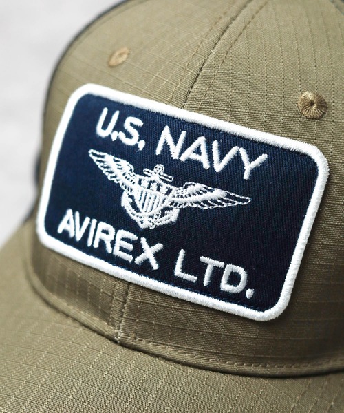 AVIREX（アヴィレックス）の「【78】【AVIREX】U.S NAVY MESH CAP（キャップ・メンズ・カーキ/サックスブルー/インディゴブルー/ブラック・FREE）」の6枚目の写真