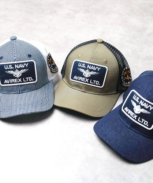 AVIREX（アヴィレックス）の「【78】【AVIREX】U.S NAVY MESH CAP（キャップ・メンズ・カーキ/サックスブルー/インディゴブルー/ブラック・FREE）」の5枚目の写真